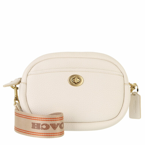 Coach Soft Pebble Leather Camera Bag With Leather And We B4 Chalk