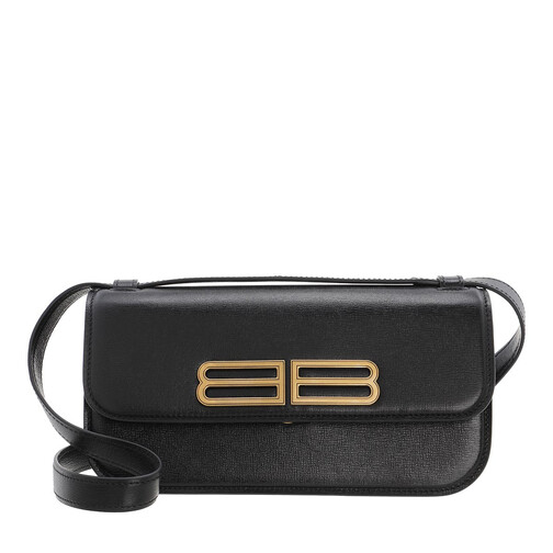 Balenciaga Small Gossip Shoulder Bag Leather Black Baguette Bag