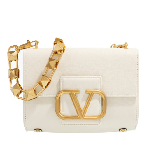 Valentino Garavani VLogo Stud Sign Bag Leather White Sac à bandoulière