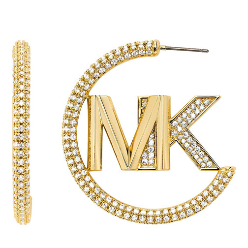 Michael Kors 14K GoldPlated Statement Logo Hoop Earrings Gold