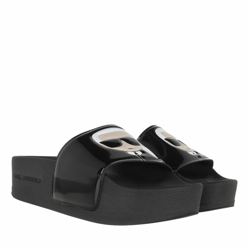 Karl Lagerfeld KONDO MAXI Shine Ikonic Slide Black Rubber Slide