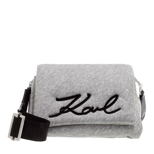 Karl Lagerfeld Signature Soft Sm Jersey Shoulder Bag Grey Crossbody