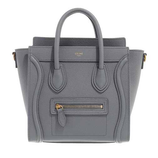 Celine Nano Luggage Bag Leather Kohl Grey Tote