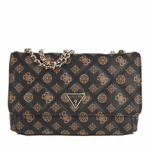 Guess Cessily Convertible Xbody Flap Mocha Multi Crossbody Bag