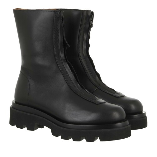Toral Boots With Zipper Front And Track Sole Black Stiefelette