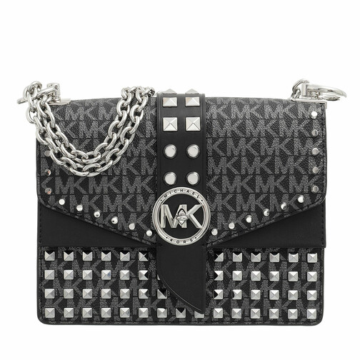 Michael Kors Small Crossbody Blk Silver Crossbody Bag