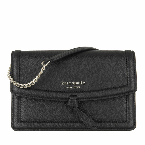 Kate Spade New York Knott Pebbled Leather Flap Crossbody Black Mini