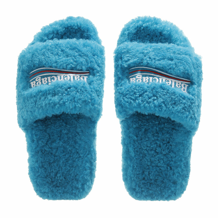 Balenciaga Furry Slide Sandals Blue | Slide | fashionette