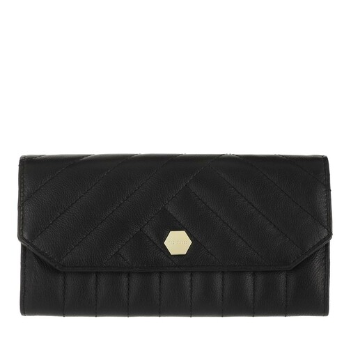 Ted Baker Selbet Quilted Envelope Large Fold Purse Black