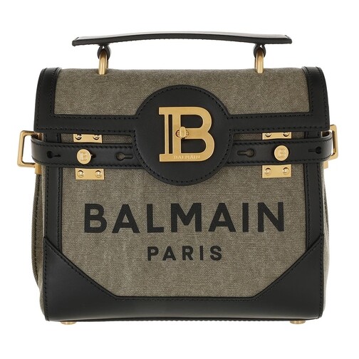 Balmain B-Buzz Logo Crossbody Bag Khaki/Black | Satchel | fashionette