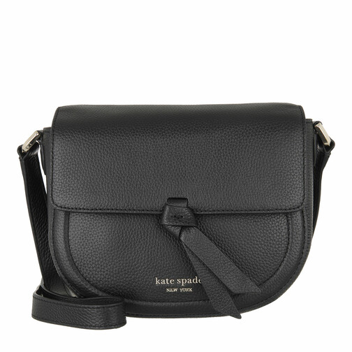 Kate Spade New York Knott Pebbled Leather Medium Saddle Bag Black