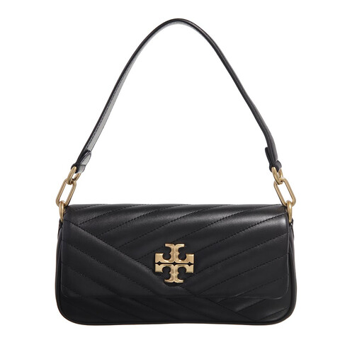 Tory Burch Kira Chevron Small Flap Shoulder Bag Black Baguette Bag