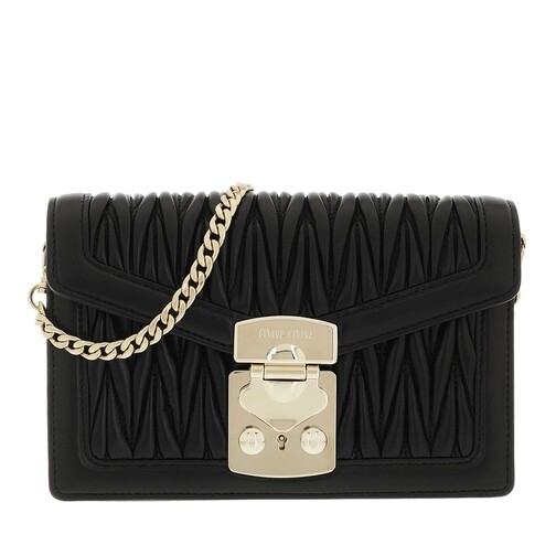 Miu Miu Small Confidential Crossbody Bag Matelassé Black Crossbody