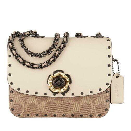 Coach Coated Canvas Signature Border Rivets Madison Shou V5/Tan Taupe