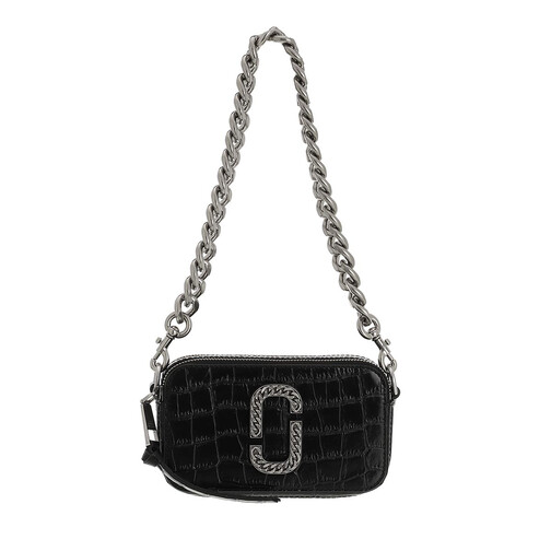 Marc Jacobs The CrocEmbrossed Snapshot Camera Bag Black Crossbody