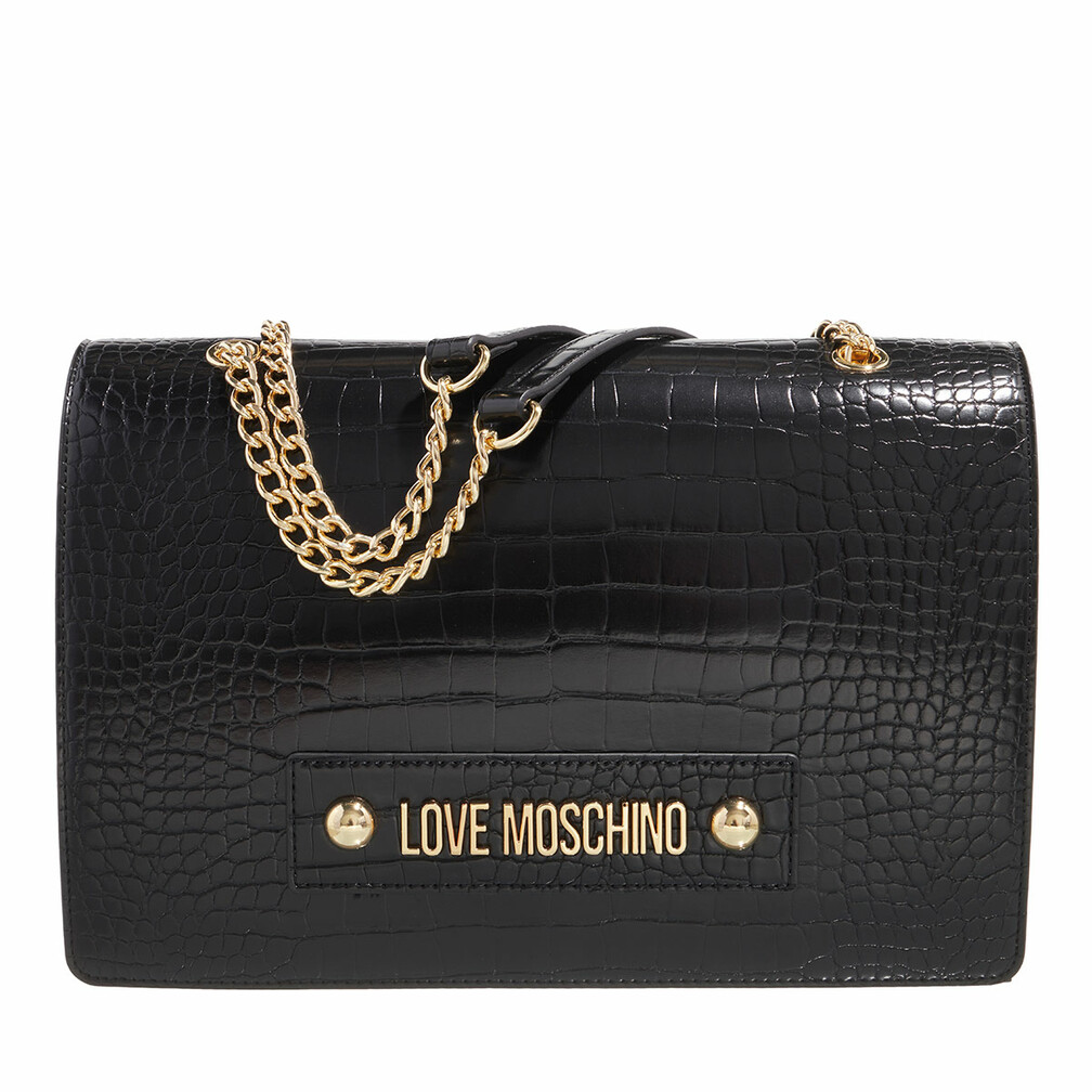 Love Moschino Borsa Big Logo Croco Pu Marrone Crossbody Bag
