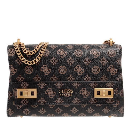 Guess Katey Flap Shoulder Bag Mocha Crossbody Bag