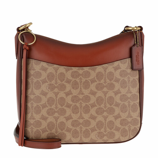 Coach Coated Canvas Signature Chaise Crossbody B4 Tan Rust Sac à