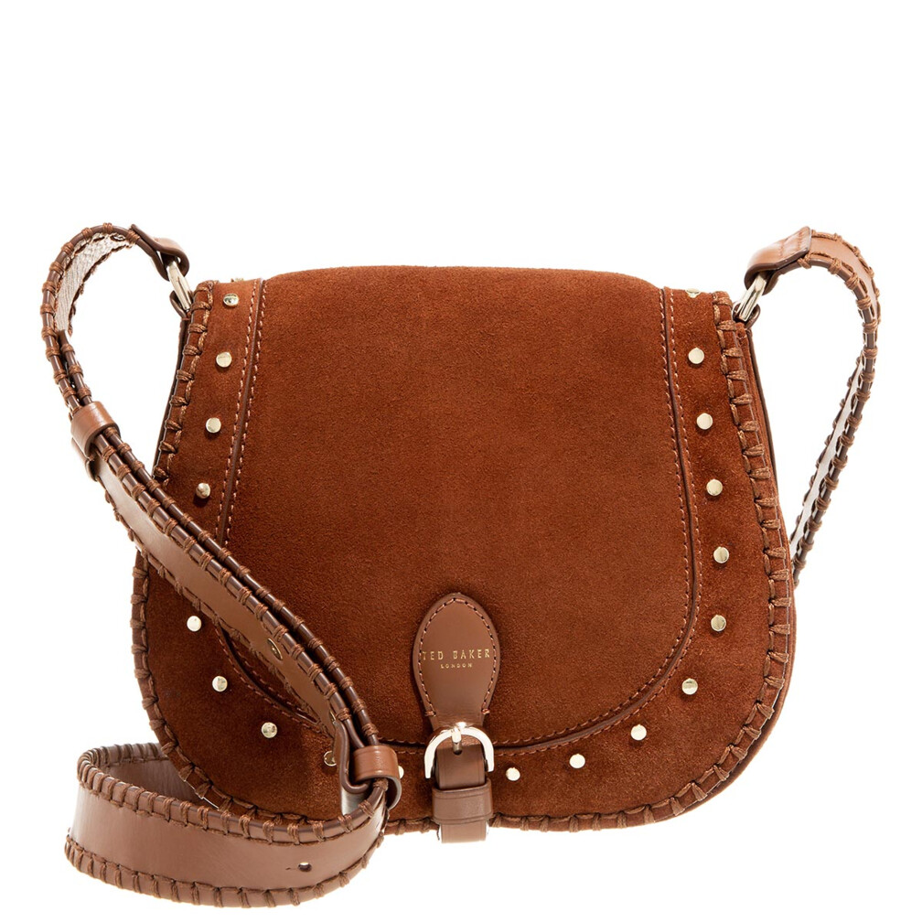 Ted Baker Kalrin Suede Studded Saddle Bag Black Cross bodyväskor