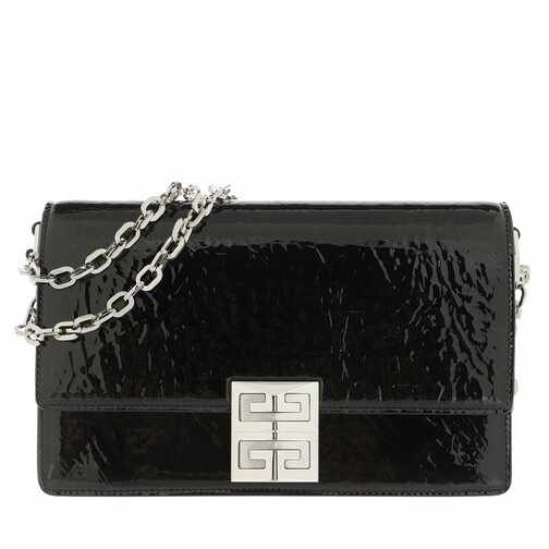 Givenchy Small 4G Chain Bag Shinny Textured Leather Black Crossbody