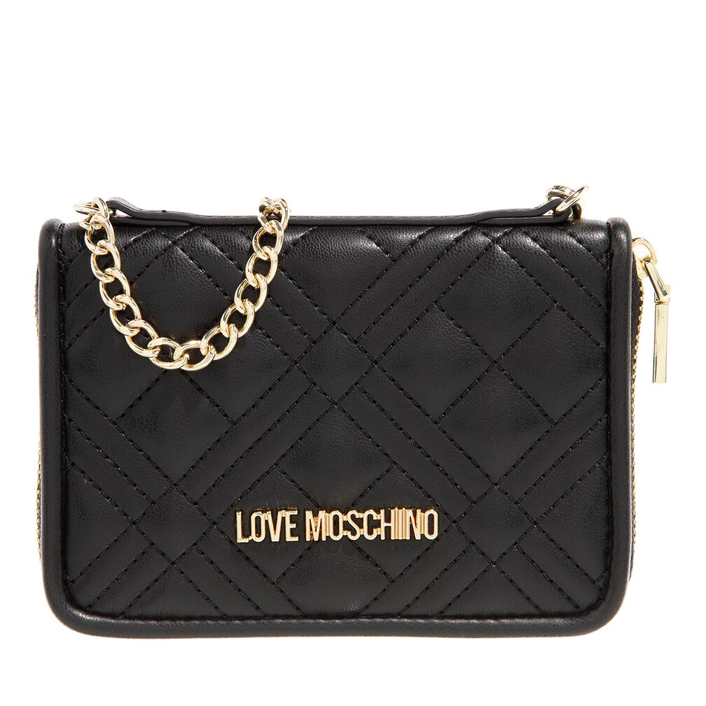 Love Moschino Bags Charms Quilt Pu Oro Ritsportemonnee