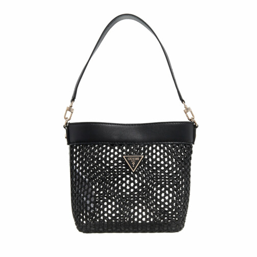 Guess Vikky Drawstring Bucket Black Basket Bag