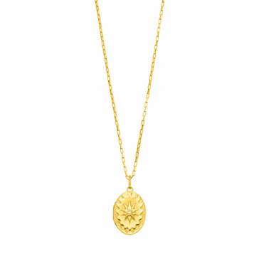 Leaf Necklace Locket 18K Yellow Gold 