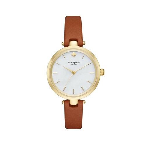 Kate Spade New York KSW1156 Holland Skinny Strap Watch Gold/Luggage