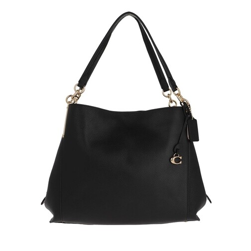 Coach Polished Pebble Lthr Dalton 31 Shoulder Bag Gd/Black Tote