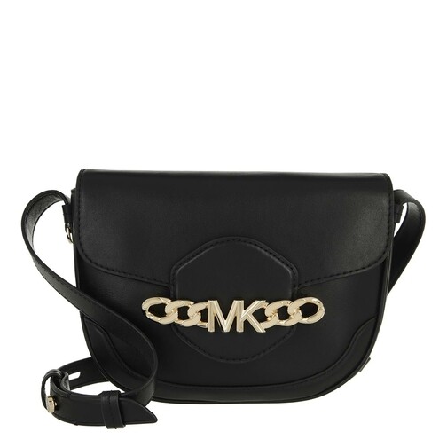 Michael Kors Medium Saddle Messenger Black Crossbody Bag