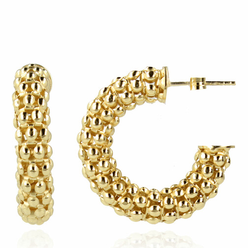 LOTT.gioielli Classic Earring Popcorn Creole Small Gold Creole