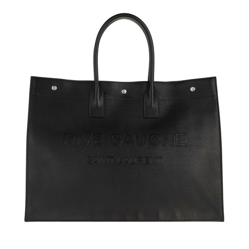 Saint Laurent Rive Gauche Tote Bag Large Leather Black Draagtas