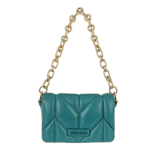Miu Miu Quilted Shoulder Bag Nappa Leather Lagoon Blue Crossbody Bag