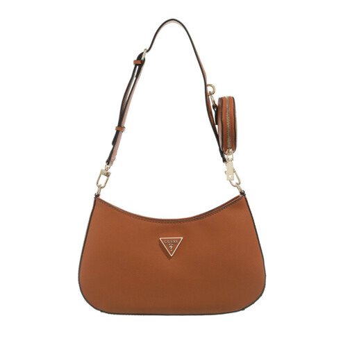 Guess Eco Alexie Top Zip Shoulder Bag Cognac Hobo Bag