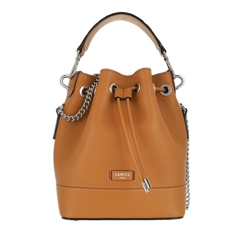 Lancel Ninon Grained Leather Bucket Bag Small Camel Bucket Bag
